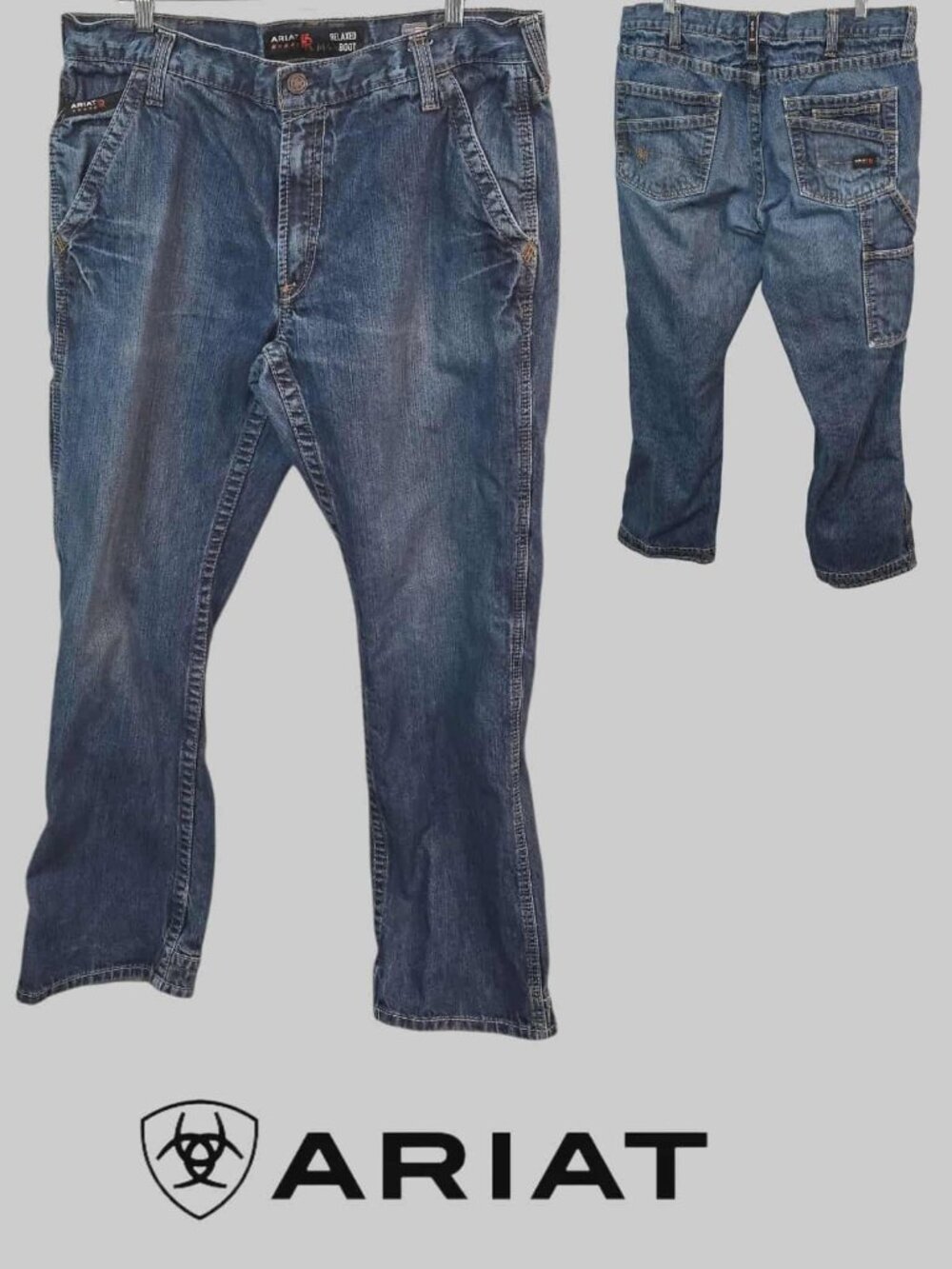 ARIAT CAT2  Flame Resistant M4 Relaxed Bootcut Denim Jeans  Cotton  Mens 36x34